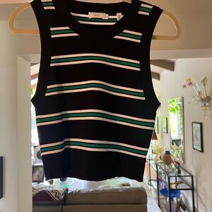 A.L.C. Black Striped Women's Top